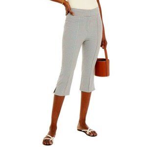 Veronica Beard White and Black Houndstooth Cropped Pants